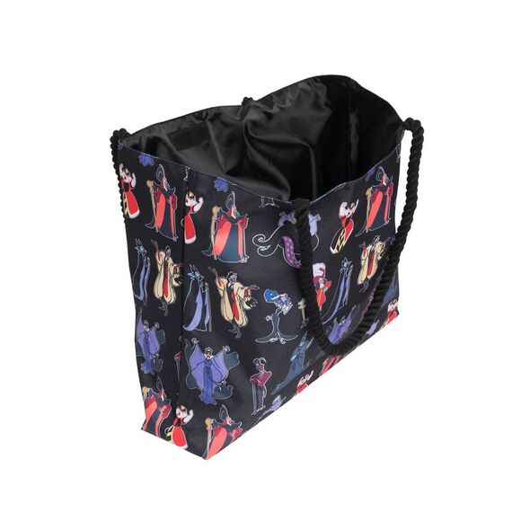 Womens Disney Villains Tote Bag Rope Handle Travel Beach Carry-on Cruella Black - Picture 7 of 7